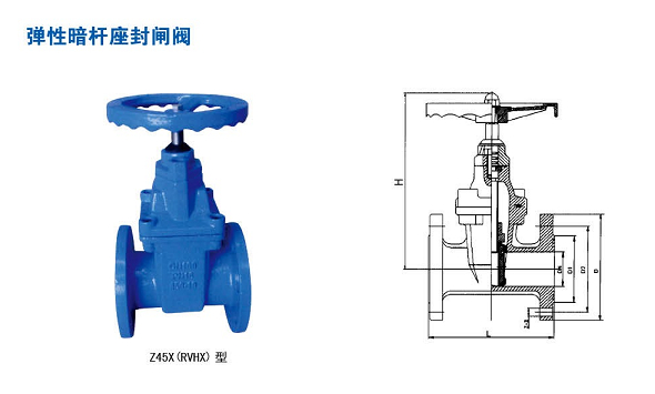 Z45X(RVHX)型彈性暗杆座（zuò）封（fēng）閘閥